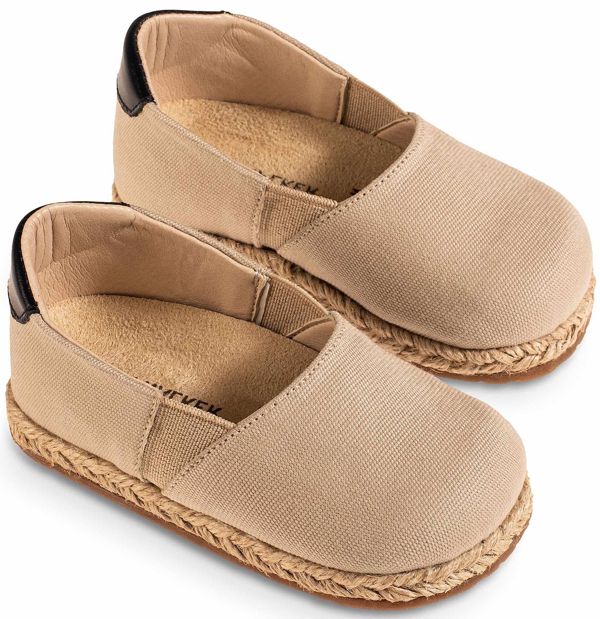 Εσπαντρίγια Μπεζ με λαστιχάκι - Βαπτιστικά παπούτσια για αγόρι