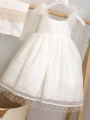 βαπτιστικό φόρεμα για κορίτσι πουά κορδελάκια απλό εύκολο : 3